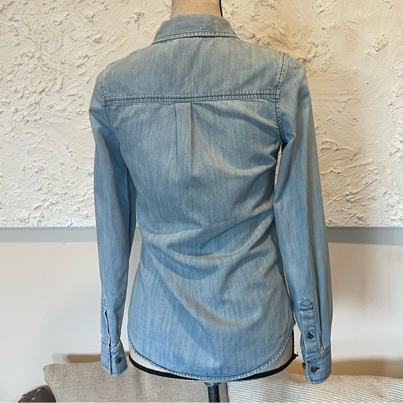 Adriano Goldschmied AG Button Up Denim Shirt Womens Light Wash Jacket Sz XS - Picture 2 of 7